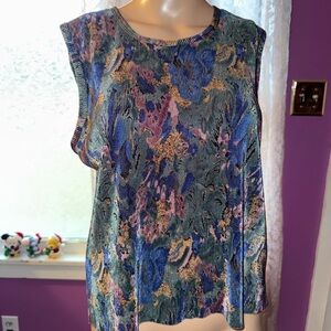 Vintage Plisse Floral 90's Y2K Sleeveless
Tank Top